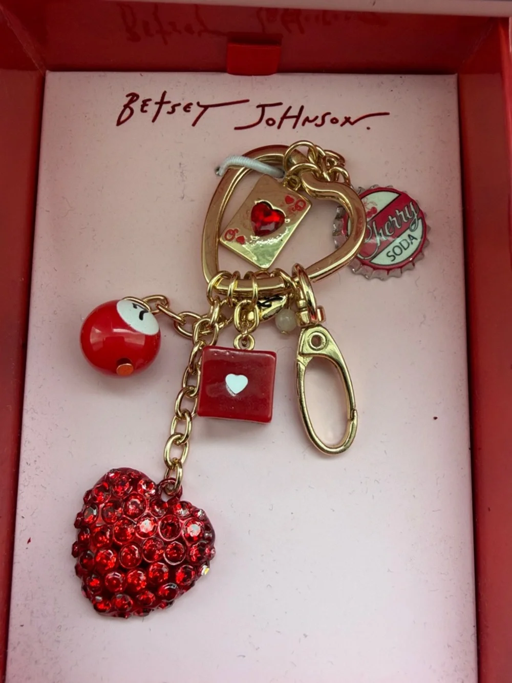 Buyer choice: Betsey Johnson Red Heart or Lobster Keychain - Picture 2 of 5